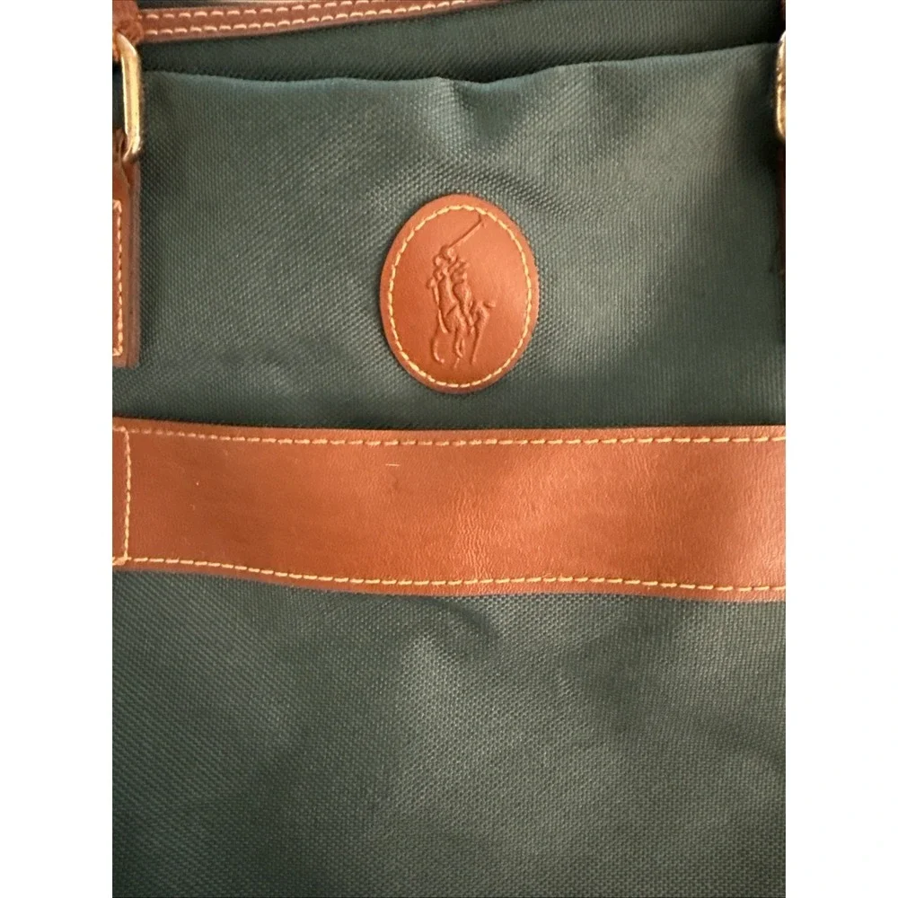 Vintage Polo Ralph Lauren Weekender Green Cabvas Classic Duffle Bag Travel